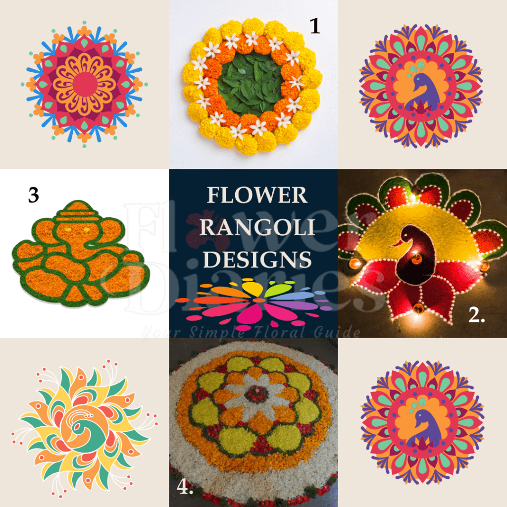 Flower rangoli designs, Diwali 2024 date